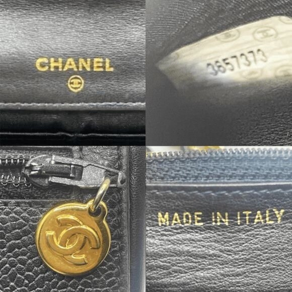 Authentic CHANEL CC Classic Timeless Caviar Leather Flap Wallet Chain Purse - Picture 9 of 12